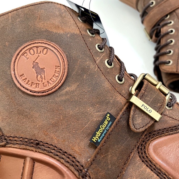 POLO Ralph Lauren Oslo Waterproof Duck Boots Men 11.5 Leather Suede Winter Hiker - Picture 4 of 11